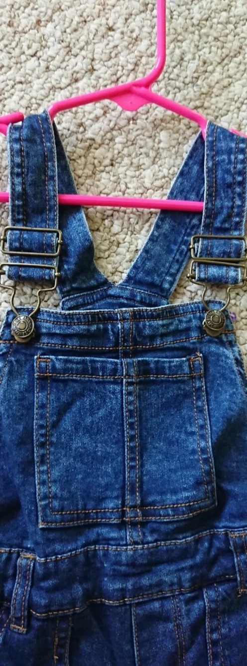7 For All Mankind Toddler Girls Dark Wash Denim Overalls Size 4T